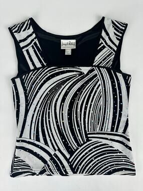 VTG Joseph Ribkoff Zebra Sequin Baby Tank Top Camisole Y2K Indie Sleaze 8 Medium